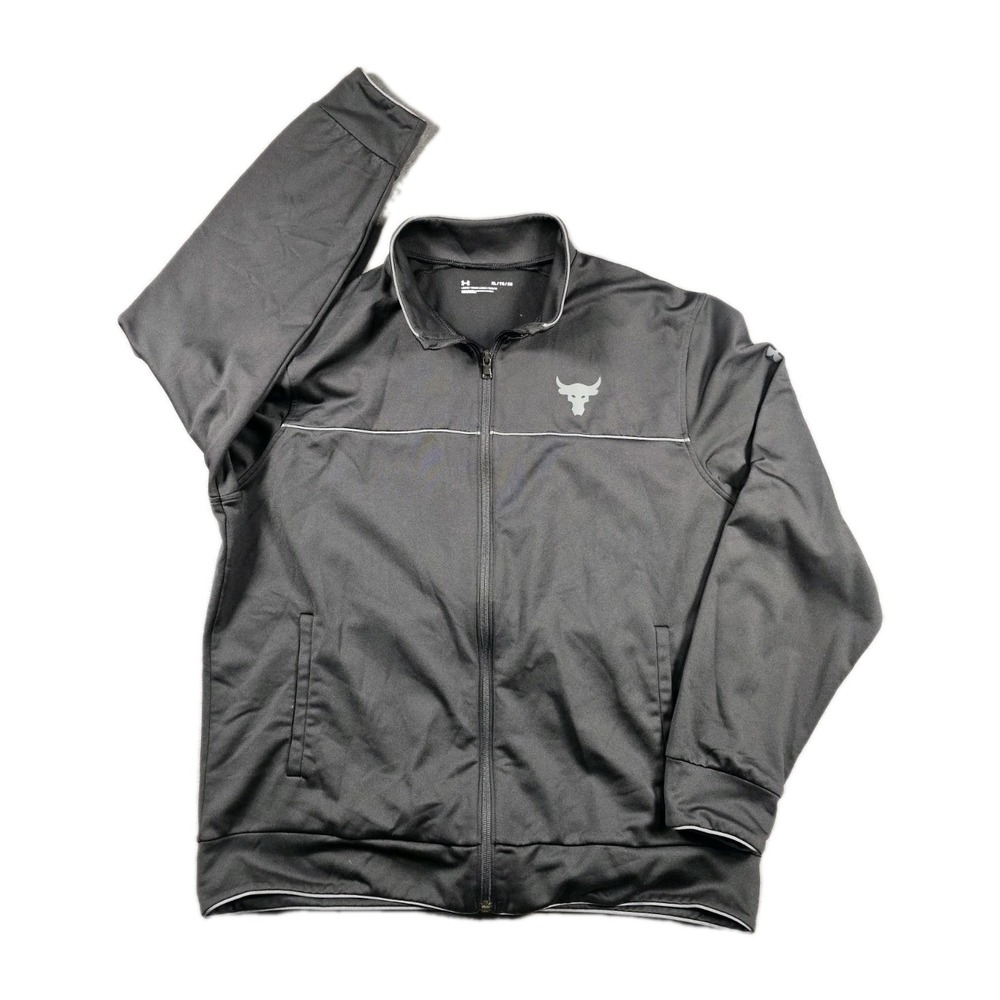 Under Armour Project Rock Mens XL Black Full Zip Warm-Up‎ Track Jacket